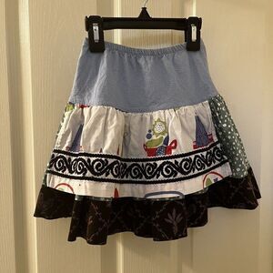 Matilda Jane Embroidered Apron Chicken Skirt Polka Dot Cotton Girls Size 2
